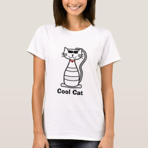 Cool Cat schattige cartoon kat met zonnebrillen T-shirt
