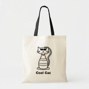 Cool Cat schattige cartoon kat met zonnebrillen Tote Bag