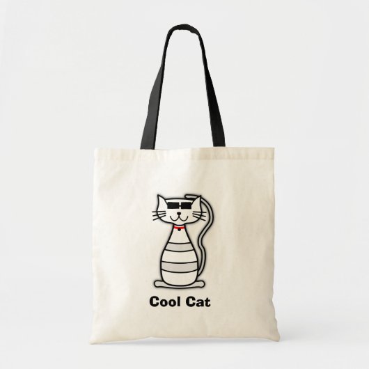 Cool Cat schattige cartoon kat met zonnebrillen Tote Bag (Voorkant)