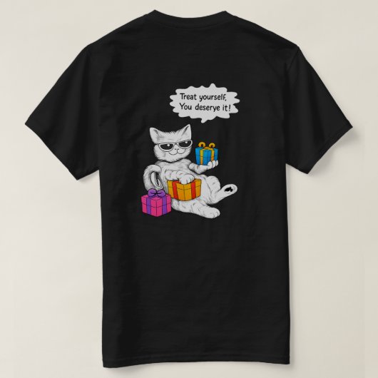 Cool Cat Self-Care Vibes T-shirt (Design achterkant)