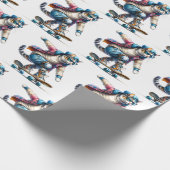 Cool Cat Skateboarder Cadeaupapier (Hoek)