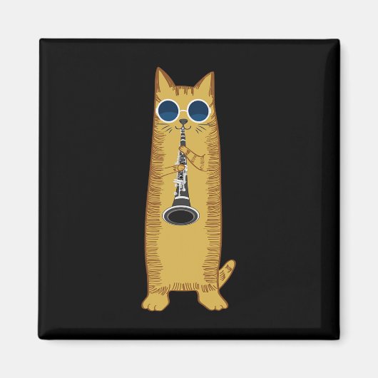 Cool Cat-speelster voor Clarinet Design Hippy Hips Magneet (Voorkant)
