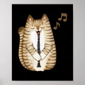 Cool Cat-speelster voor Clarinet Design Hippy Hips Poster (Voorkant)