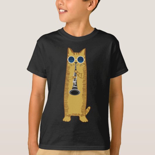 Cool Cat-speelster voor Clarinet Design Hippy Hips T-shirt (Voorkant)