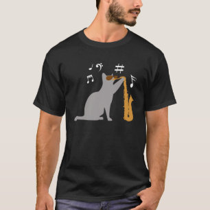 Cool cat speelt saxofoon t-shirt