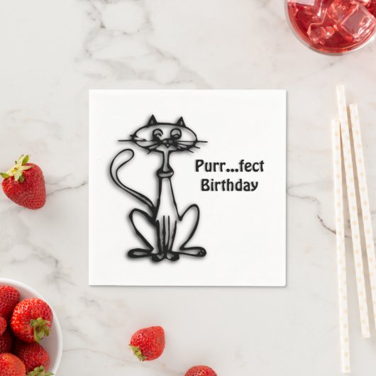 Cool Cat Spint Fect Birthday Servetten (Insitu)