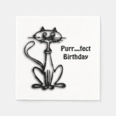 Cool Cat Spint Fect Birthday Servetten (Voorkant)