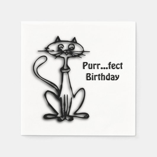 Cool Cat Spint Fect Birthday Servetten (Voorkant)