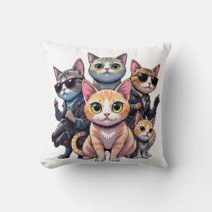 Cool Cat Squad Retro Gang van Kittens Kussen