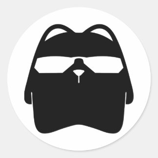 Cool Cat Sticker, geheim agent Chubbs, Ronde Sticker