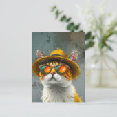 Cool Cat – Stijlvol digitaal schilderen Briefkaart (Staand voorkant)