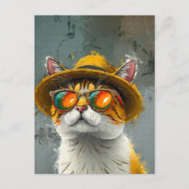 Cool Cat – Stijlvol digitaal schilderen Briefkaart