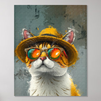 Cool Cat – Stijlvol digitaal schilderen Folie Afdrukken
