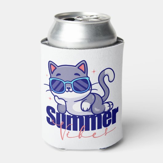 Cool Cat Summer Vibes Blikjeskoeler (Blikje Voorkant)