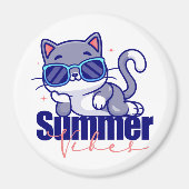 Cool Cat Summer Vibes Magneet (Voorkant)