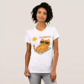 Cool Cat Summer Vibes T-shirt – Schattigee Cartoon (Voorkant volledig)