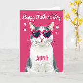 Cool Cat Sweet Mothers Kaart (Gele Bloem)