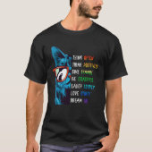Cool Cat Thinking Positive Motivation Saying Menta T-shirt (Voorkant)
