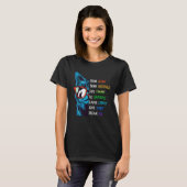 Cool Cat Thinking Positive Motivation Saying Menta T-shirt (Voorkant volledig)