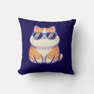 Cool Cat Throw Pillow – Stylish Feline Vibes for Y Kussen