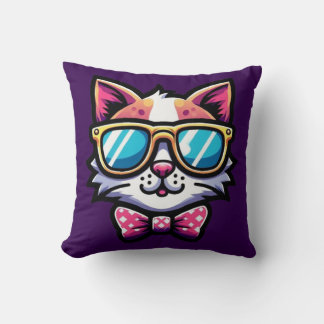 Cool Cat Throw Pillow – Whimsical Home Decor Kussen