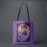 Cool Cat Trombone Player Music Quote Tote Bag<br><div class="desc">Jazz Up Your Daily Routine Add a rhythmic flair to your style with our Cool Cat Playing Trombone Tote. This medium 16" x 16" bag features a whimsical illustration of a smooth cat sliding through a trombone solo, surrounded by flowing music notes. Crafted from 100% sturdy brushed polyester, this Funny...</div>
