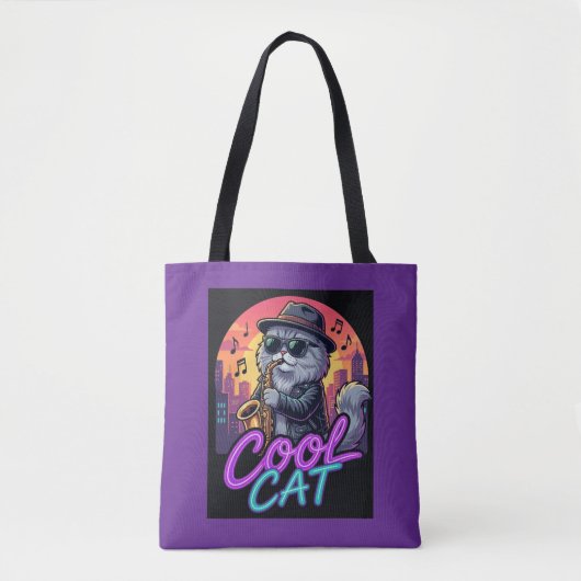 Cool Cat Trombone Player Music Quote Tote Bag (Voorkant)