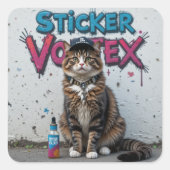 Cool Cat Urban Street Art Sticker – Sticker Vortex (Voorkant)