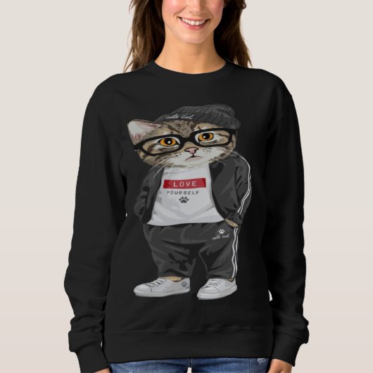 Cool Cat Urban Style Cute Cats Trui (Voorkant)