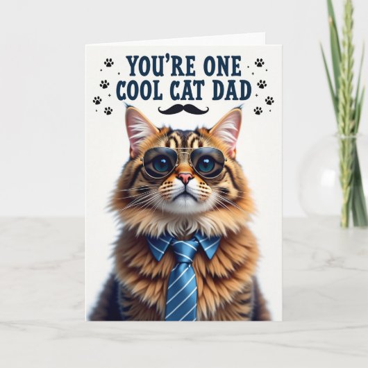 Cool Cat Vader Portretkaart Kaart (Voorkant)