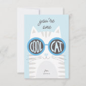 Cool Cat Valentijnsdag Kaart_blue Kaart (Voorkant)