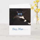 Cool Cat Verjaardag Kaart (Gele Bloem)