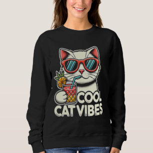 Cool Cat Vibes, een chique modieuze tropische kat Trui