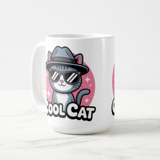 Cool Cat Vibes Koffiemok (Voorkant links)