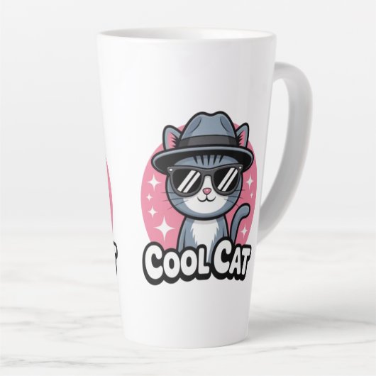 Cool Cat Vibes Latte Mok (Rechterhoek)