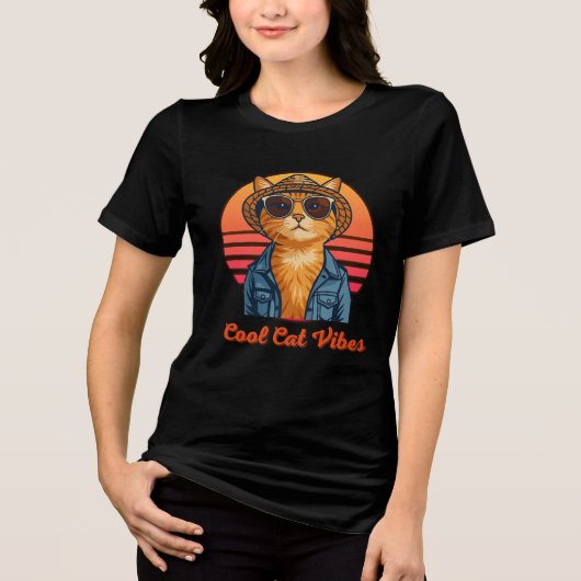 Cool Cat Vibes 🌴😎 Tri-Blend Shirt (Voorkant)