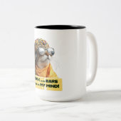 Cool Cat Vibes Tweekleurige Koffiemok (Voorkant rechts)