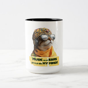 Cool Cat Vibes Tweekleurige Koffiemok
