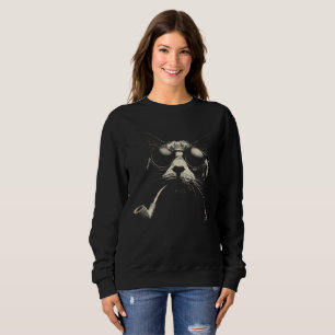 Cool Cat - Vintage Pijp Kat Graphic, Retro Trui