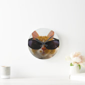 Cool Cat Wearing Sunglasses Clock Ronde Klok (Huis)