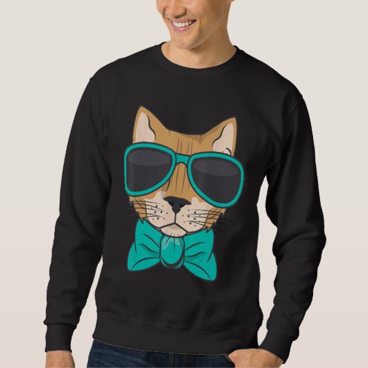 Cool Cat With Glasses Trui (Voorkant)