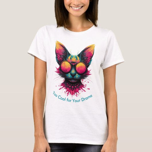 Cool Cat with Glasses Women's T-Shirt (Voorkant)