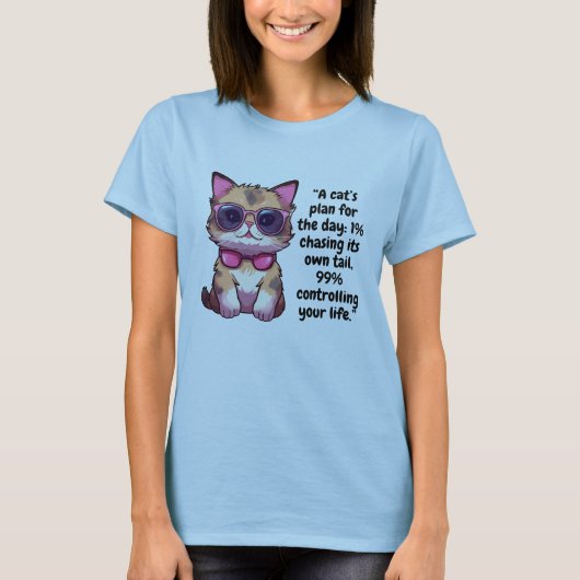 Cool Cat with Shades – Schattige Kat met zonnebril T-shirt (Voorkant)