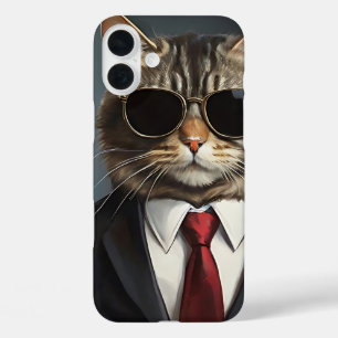 Cool Cat Zakenman Zonnebrillen Corporate Feline iPhone 16 Plus Hoesje