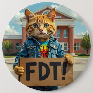 Cool Cat zegt FDT politiek Ronde Button 6,0 Cm