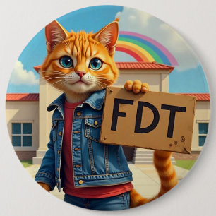 Cool Cat zegt FDT politiek Ronde Button 6,0 Cm
