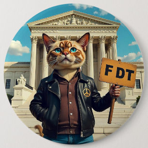 Cool Cat zegt FDT politiek Ronde Button 6,0 Cm