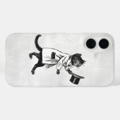 Cool Cat  Zwart Wit Grunge iPhone Case (Achterkant (horizontaal))