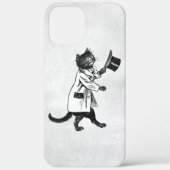 Cool Cat  Zwart Wit Grunge iPhone Case (Achterkant)