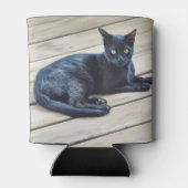 Cool Cat Zwarte Kat Gezellige Koelbox Blikjeskoeler (Achterkant)